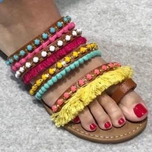 Camel Threads Multi Color Strappy Sandals